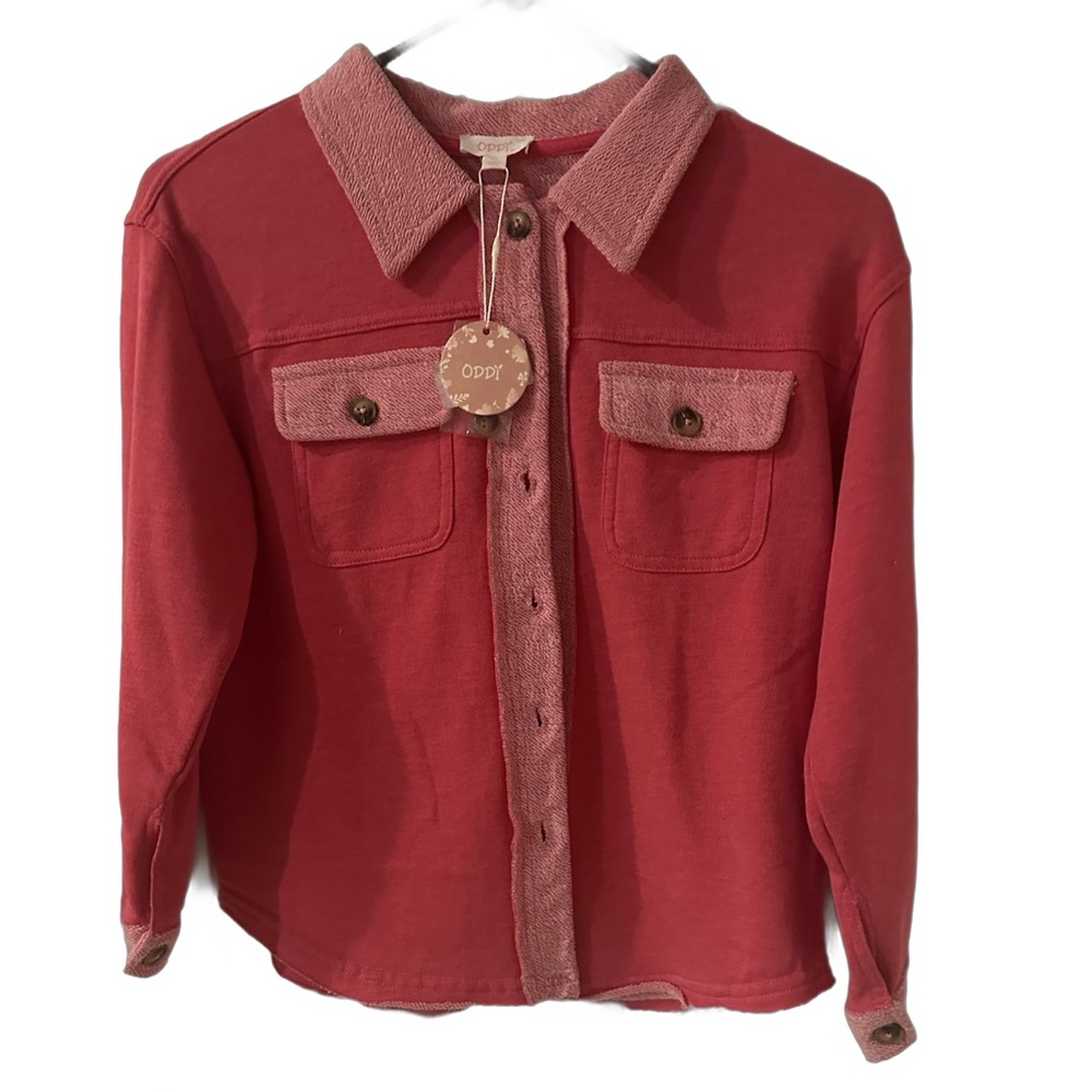Stylish, Soft Fuchsia Girl’s Youth Terry Jacket/shirt, XL, NWT